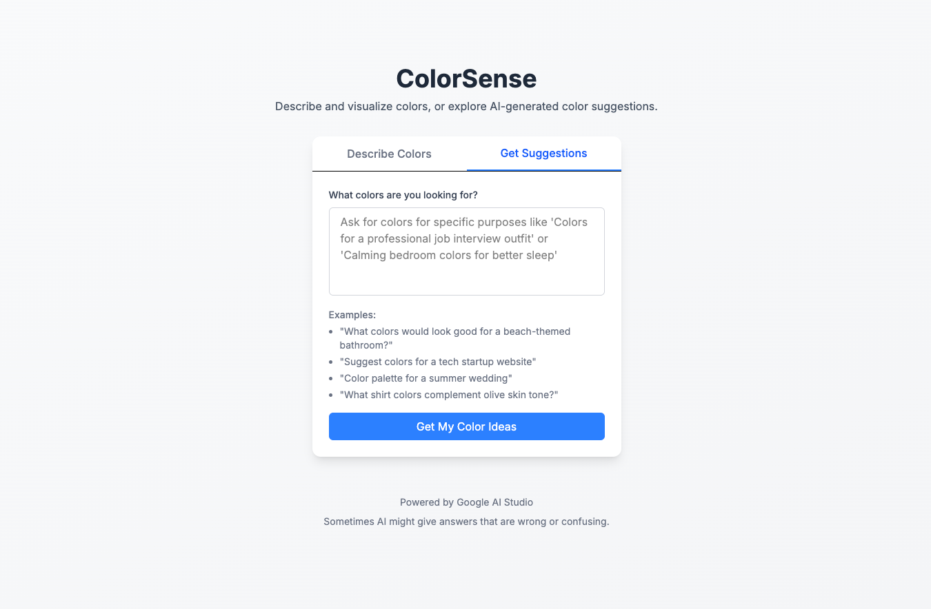 ColorSense Color Picker Interface